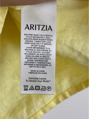 Aritzia Sunday Best Rivette Linen Shorts Lemonade Yellow 100% Linen Medium thumbnail 5