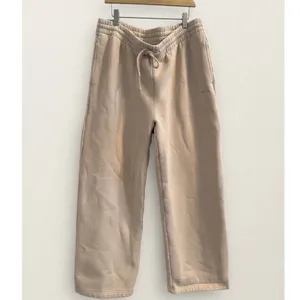 Aritzia Sweatfleece Cozy Fleece Boyfriend Wide Leg Sweatpants Beige L thumbnail 2