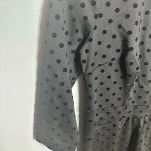 Boden Velvet Polka Dot Black Dress Long sleeve 8 thumbnail 4