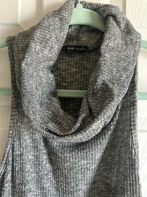 Sweet Claire Charcoal Gray Sleeveless Cowl Tunic size small thumbnail 2