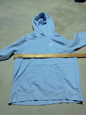 Nike Light Blue Hoodie with White Swoosh Logo medium thumbnail 4