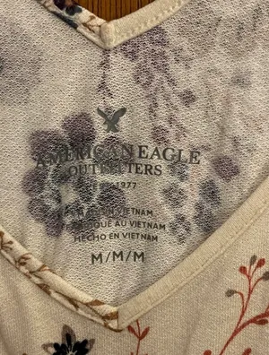 American Eagle Outfitters Cream Floral Cross-Back Camisole thumbnail 3