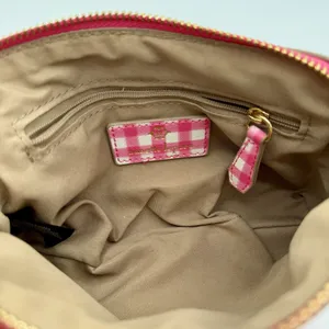 Nanette Lepore Purse Pink Plaid Baguette Bright Small No Shoulder Strap Preppy thumbnail 3