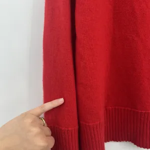 Women's Red Sweater Bianco & Blu Merino Wool Blend Christmas Bright Italy Relax thumbnail 5