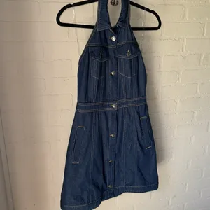 Future Collective dress Alani Noelle halter mini dark denim open back 2 NEW thumbnail 10