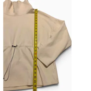 Varley Sweatshirt Women L Cream Cinch Waist Mock Neck Pullover Athleisure thumbnail 6