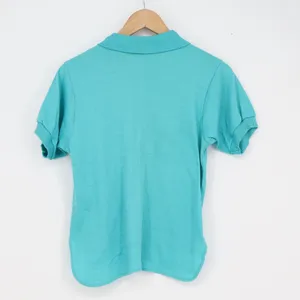 Great Connections Vintage Turquoise Teal Short Sleeve Polo Shirt Medium thumbnail 4