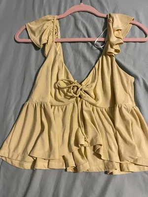 The Copper Closet Yellow Crop Top thumbnail 1
