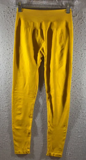 1674 | Alphalete Amplify Seamless Scrunch‎ Workout Leggings Yellow Womens M thumbnail 1