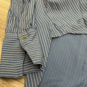 Billabong Blue & White Striped Long Sleeve Button Down Women's Shirt Size Small thumbnail 8