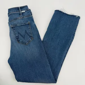 MOTHER Jeans Womens 28 Blue Hustler Ankle Fray Denim Healing Jar 1117-104 thumbnail 3