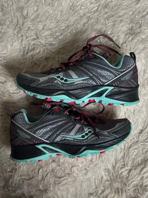 Saucony Women's Gray/Teal Trail Excursion Hiking Running Shoes Size USA 6 thumbnail 3