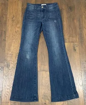 Dex Flared Ashbury Distressed Dark Wash Jeans thumbnail 1