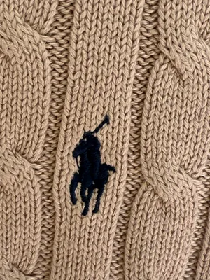 Polo by Ralph Lauren Women’s light brown Cable Knit Crewneck Sweater Size M thumbnail 2