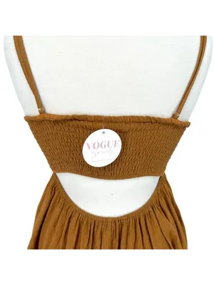 Wishlist Cleo Babydoll Cutout Tank Top Khaki Brown Size Small NWT Boho Cottage thumbnail 5