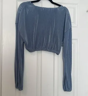 12th Tribe blue pleated crop long sleeve thumbnail 2