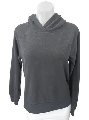 GAP Dark Gray Fleece Sherpa Long Sleeve Hoodie Hooded Sweatshirt Top Size S thumbnail 1