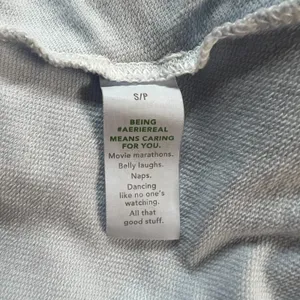 Aerie Peplum Hoodie Sweatshirt‎ Small Blue Balloon Sleeve Babydoll Oversized S thumbnail 13