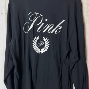 PINK Victoria's Secret Black Long Sleeve Graphic Style Shirt Sz L NWT thumbnail 6