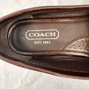 Coach Women’s Shoes Leather Loafers Size 7 M Gunmetal Gray Metallic Pebbled thumbnail 5