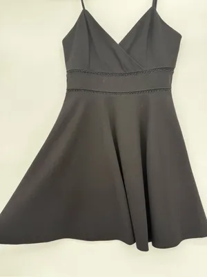Francesca's Collections Black Spaghetti-Strap Skater Dress thumbnail 2