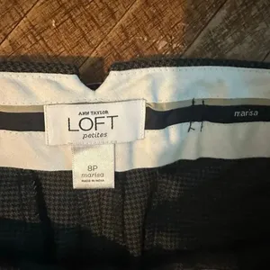 Loft herringbone Marissa sz 8 business casual flat front slacks thumbnail 2
