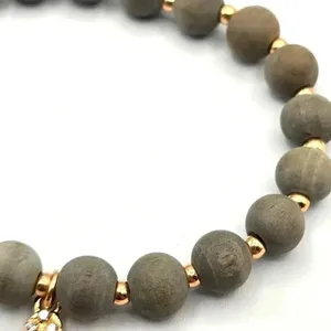 Gray Gold Charm Cross Bead Elastic Fashion Jewelry‎ Bracelet B15 thumbnail 3
