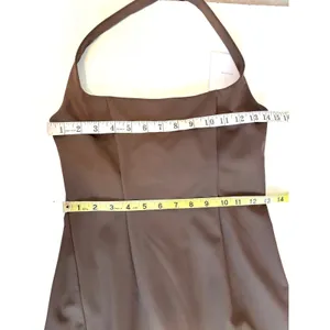 L'Academie Jade Midi Dress Brown Square Neck Halter NWT S thumbnail 7