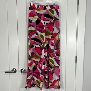 V Cristina Small Pink and Black Pop Art Wide Leg Pants thumbnail 2