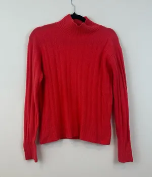 J. Crew | Coral Ribbed Turtleneck Sweater Merino Wool Blend Size XS thumbnail 1