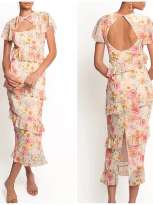 Petal & Pup Leila Floral Maxi Dress in Peony thumbnail 2