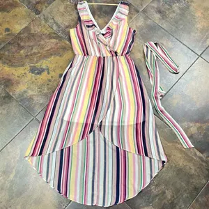 BCX Stripe V-neck Belted Maxi Dress Large thumbnail 5
