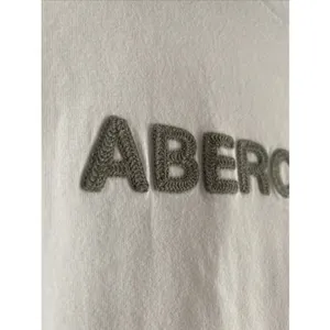 Abercrombie Fitch Soft‎ A&F Tee Womens Size S White Logo Embroidered Cotton Y2K thumbnail 2