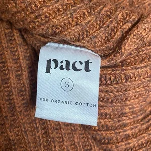 Pact Women's Brown Rib Knit Long Sleeve Pullover Sweatshirt Sweater Top Size S thumbnail 4