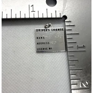 Vintage Driver's License Engraved Charm Pendant‎ Sterling 925 Silver 1960s 4g thumbnail 6