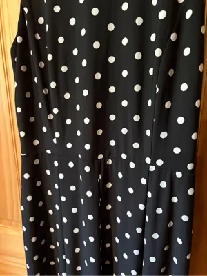 Lauren Ralph Lauren Sleeveless Polka-Dot Midi Dress black/white size 2 thumbnail 3
