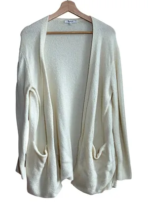 Madewell merino wool alpaca blend cream knit cardigan women's size small STAIN thumbnail 1