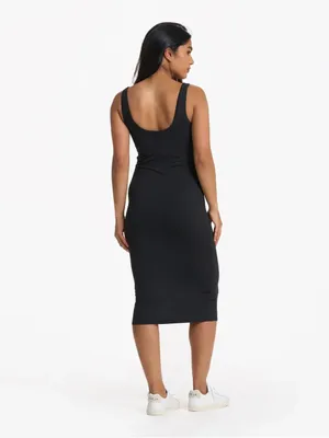 NWOT Vuori Halo Essential DreamKnit Midi Dress Black M thumbnail 3