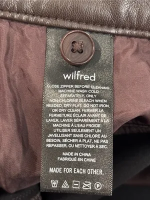 Wilfred Chocolate Brown Faux Leather Straight Leg Trouser Pants Size 4 Womens thumbnail 10