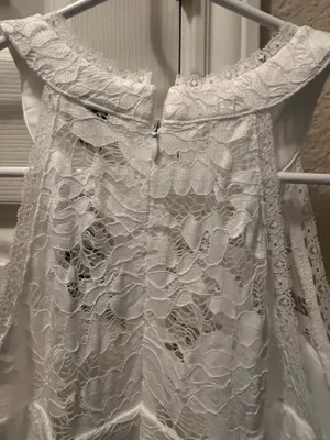 Women’s Gorgeous Allegra K White Satin Lace Med/ Length Dress Size M NWT thumbnail 5