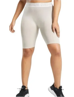 Gymshark Seamless Cream Bike Shorts - Light Neutral EUC thumbnail 1