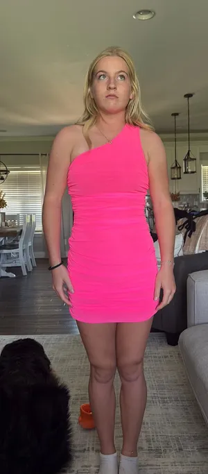 hot pink hoco dress thumbnail 1