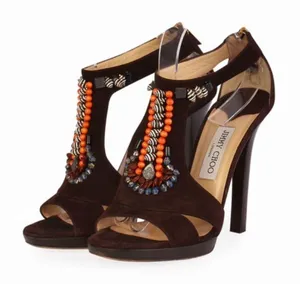 🎉HP🎉 JIMMY CHOO Seashell & Beaded Heels SZ 9 thumbnail 1