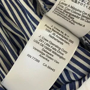J.Crew Blue White Striped Midi Skirt Elastic Waist Cotton Blend Size M thumbnail 5