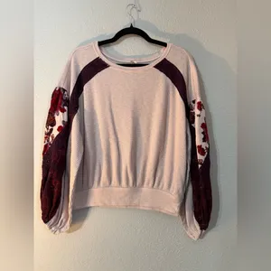 Free People Long Balloon Sleeve Clash Thermal Top thumbnail 3