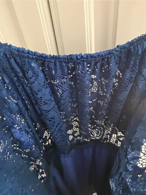 Blue Lace Spaghetti Strap Dress XS Size 2 thumbnail 4