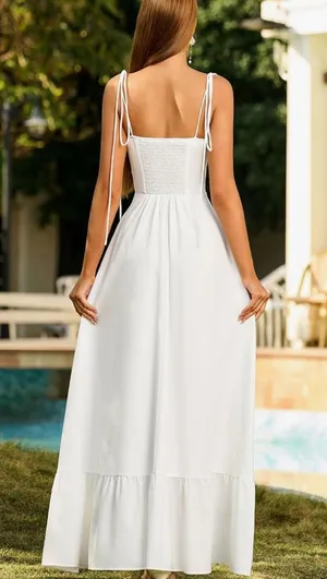 White Spaghetti Strap maxi dress thumbnail 3