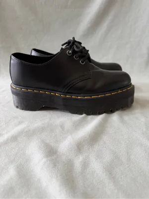 Dr. Martens 1461 SMOOTH LEATHER PLATFORM Black Smoothh SHOES Size 8M or 9W thumbnail 5