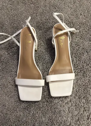 Lulus White Lace-Up Heels thumbnail 1