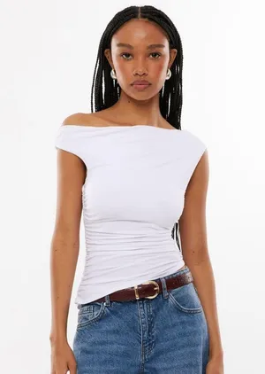 New with tags Soft Mia Ruched Top White 2XS thumbnail 2